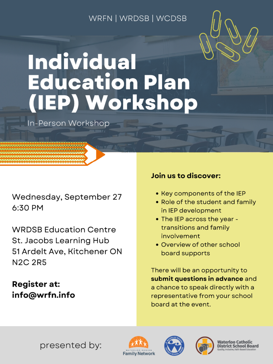 Individua Education Plan Workshop - In-person Workshop flyer. All important details in description below.